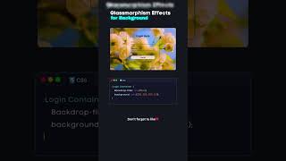 ✨🪟 Stunning Glassmorphism Backgrounds with HTML & CSS3! 💻🎨||#shorts #shortvideo #cssanimation #web3