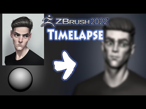 Zbrush face and hair sculpting | 2D to 3D timelapse 1h speedsculpt   | @sculptzbrush