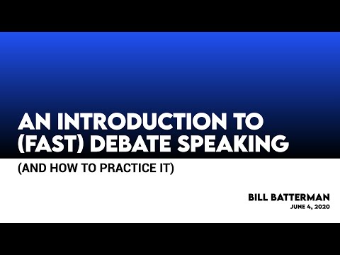 An Introduction To (Fast) Debate Speaking (And How To Practice It)