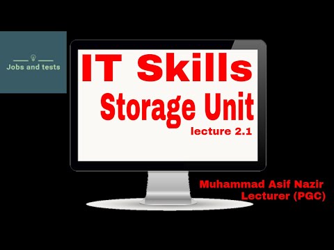IT Skills lecture | Basic Storage Unit | lecture 2.1 | PGC online Lectures | ADS IT skills lectures