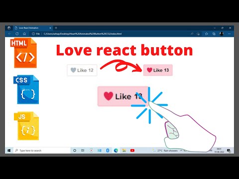 Animated Love React Button With HTML CSS & JS