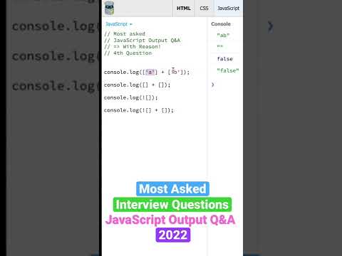 (Q-4) Most Aksed JavaScript output interview Questions #frontend #react #reactnative #interview