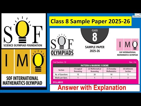 IMO Class 8 2025-26 Solved Sample Paper | SOF IMO Sample Paper Grade 8