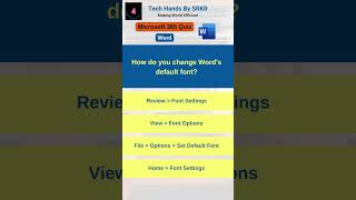 How do you change Word's default font? #WordTraining #WordQuiz #Microsoft365 #MSWordQuiz #OfficeTips