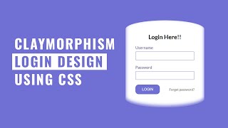 Claymorphism Login Design | HTML & CSS Tutorial #newtrend #newdesign