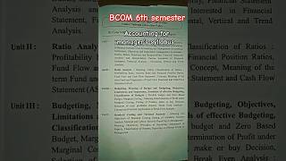 ACCOUNTING FOR MANAGER'S SYLLABUS NEP/ BCOM 6TH SEMESTER #BCOM6THSEMESTER#ccsu #ACCOUNTINGFORMANAGER