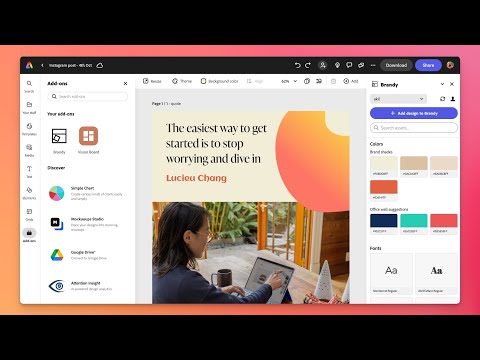 brandOS 1.4 Brandy Product Updates | Brandy Adobe Express add-on demo