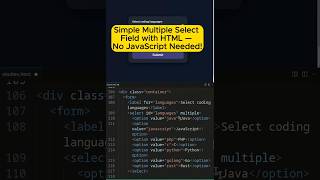 HTML Multiple Select Field without Javascript  #htmltutorial