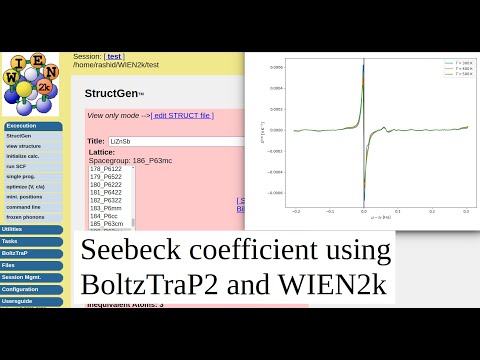 WT12: Calculation of Seebeck coefficient using BoltzTraP2 and WIEN2k