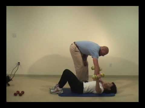 Satin Wellness - Chest Fly and Press with hand weights.wmv