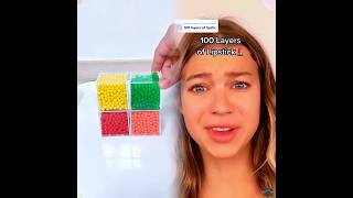 PUTTING ON 100 LAYERS OF LIPSTICK?! *crazy result* #shorts