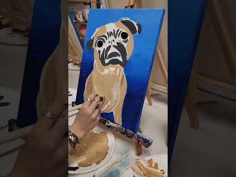 #paintyourpet #paintingwithatwist #paintingclass #pugs #doglover #petportrait