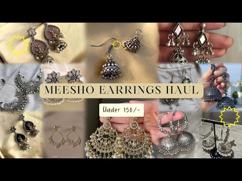 Meesho Oxidised Earrings Haul 🖤 Under ₹150 | Affordable Ethnic Jewellery