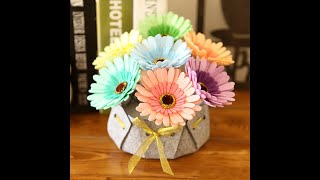 BAZIMA DIY Felt Flower Art Craft Kit——DIY Potted Cosmos Tutorial