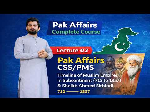 Pak Affairs Complete Course | Lecture 02 | Timeline of Muslim Empires & Sheikh Ahmed Sirhindi