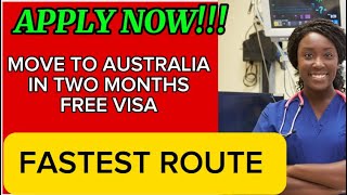 VISA SPONSORSHIP JOBS IN AUSTRALIA : MOVE IN 3 MONTHS