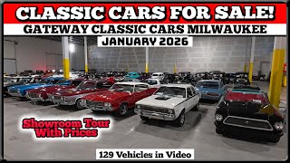 FOR SALE CLASSIC CARS!!  Lot Walk Gateway Classic Cars of Milwaukee Wisconsin - January 2026