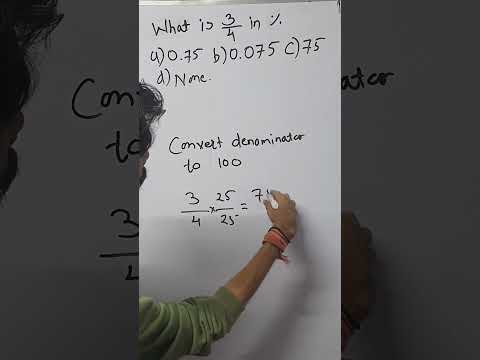 what is 3/4 in % #maths #simplictiontricks #competitiveexam #mathstricks #quicktricks