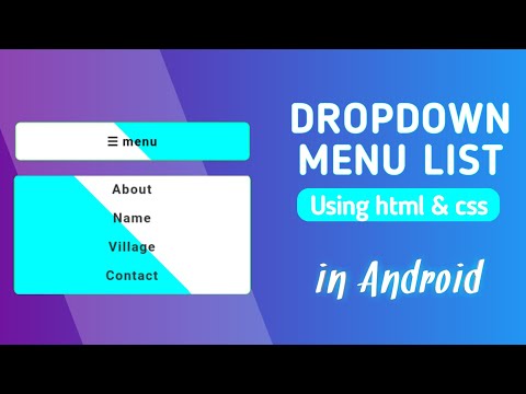 HOW TO MAKE DROPDOWN MENU LIST IN HTML IN ANDROID || USING HTML & CSS.