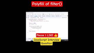 polyfill of filter() method in javascript | javascript interview question #shorts #code #javascript