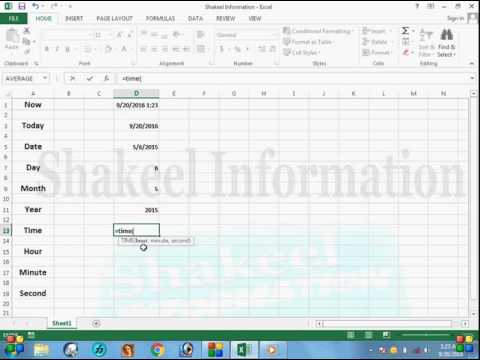 Excel Formulas Now, Today, Date, Time, Day, Month, Year, Minute, Second,Hour 3rd Class