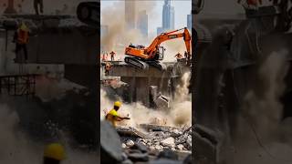 Massive Bridge Collapse Caught on Site — Workers Barely Escape! #fail #construction