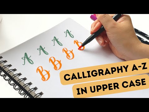 Calligraphy Letters A-Z in Upper Case || Brush Pen Alphabet Tutorial