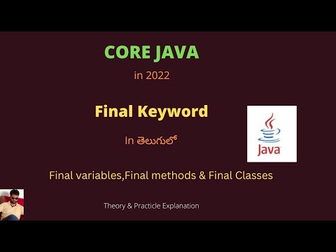 30.Java | Final keyword in Telugu | #tvstreetechnologies