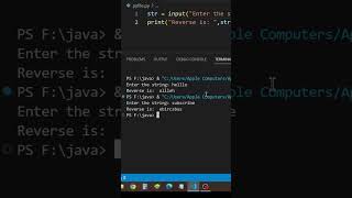 Python program to reverse string given by user #programming #shorts #short #python