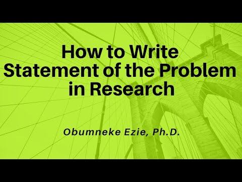How to Write Statement of the Problem in Research