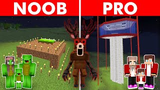 NOOB VS PRO: DEER CULT HOUSE BUILD CHALLENGE in Minecraft 99 Nights in a Forest!
