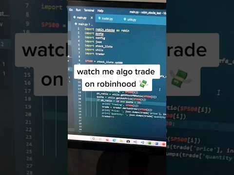 Algotrading using Robinhoods API 🔥 #algotrading #tradingbot #robinhood