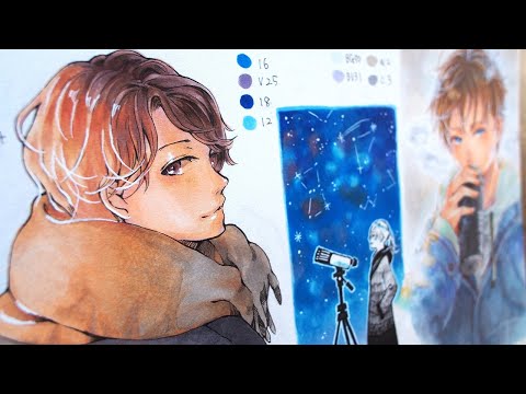 【アナログ／sketchbook】最後のページになりました、ラクガキ・色塗り練習しています