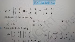 Ex 3.2 Q1 ,matrices,class12th ncert maths, CBSE board #ncertmaths  #maths @fragranceofphysicsnmaths 