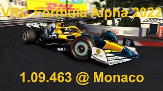 VRC Formula Alpha 2022 at Monaco - 1:09.463