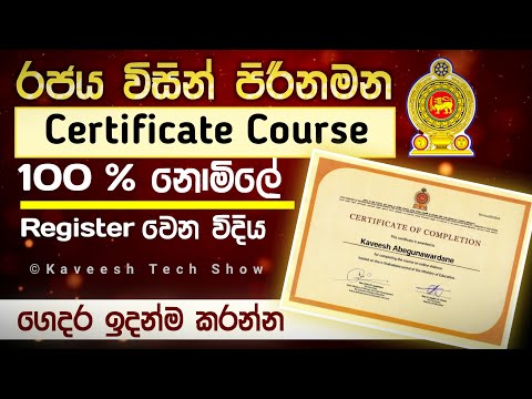 Sri Lanka Government Free Certificate Course | 2025 | in Sinhala #ethaksalawa #freecertificatecourse