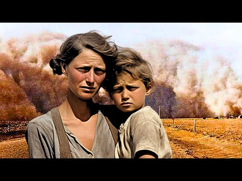 1930s USA - Bizarre Photos of the DUST BOWL Migration in America (Colorized)