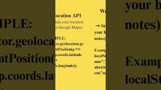 HTML APIs | #HTML #CSS #JavaScript #WebDevelopment #CodingForBeginners #HTMLAPIs #shorts