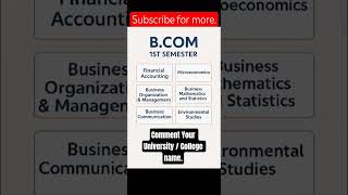 B.Com 1st Semester subject 2025📒| Bcom 1 year subjects in hindi 2025 |Subjects in Bcom Semester 1