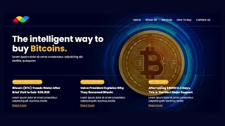 HTML CSS website design for crypto currency concept