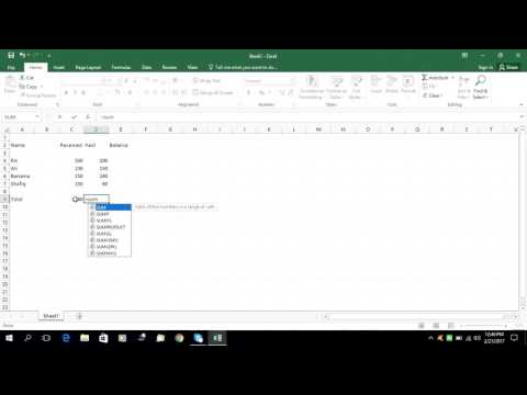 How to use sum formula in excel