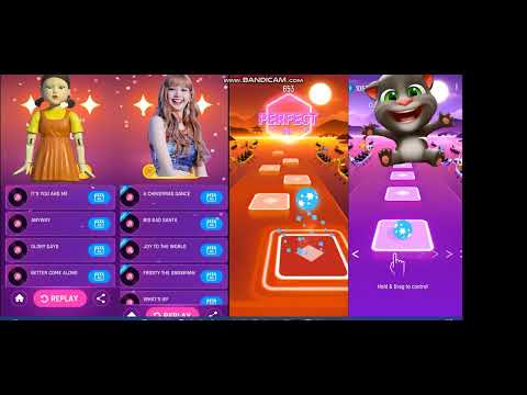 Squid game - watch the black pink squid race and play with Pikachu, Talking Tom and Dancing road!