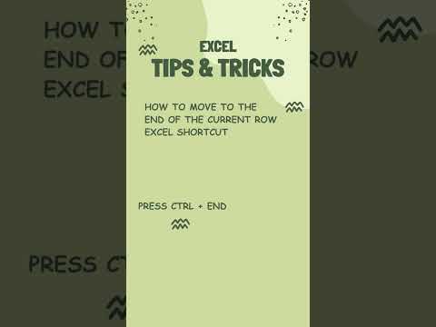 How to Move to the end of the current row Excel shortcut