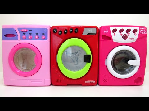 Three Toy Washing Machines With Real Working Function Washing At The Same Time Fun For Kids