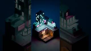 Cyberpunk City Diorama - Blender Tutorial Timelapse #blender3d #blender #3dmodeling #shorts