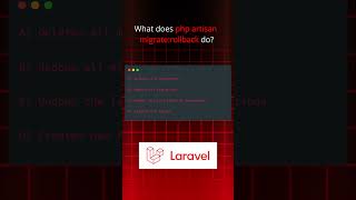 Laravel Migrate Rollback – What Happens? #LaravelDev #PHP #CodingQuiz #LearnLaravel  #devforall
