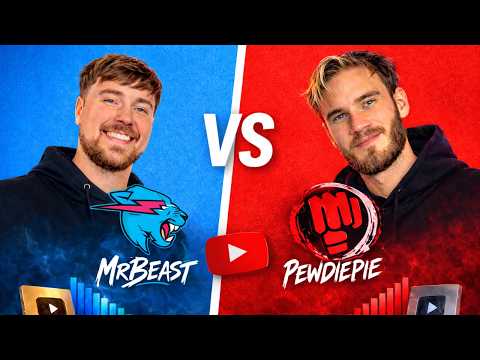 MRBEAST VS PEWDIEPIE: YouTube Subscriber History #mrbeast #pewdiepie  #foryou #explore #viral