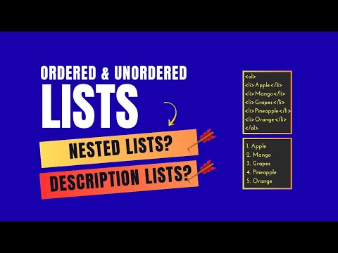HTML & CSS Full Course 2026 | Lesson 4 – HTML Lists (Ordered & Unordered) – Description Lists