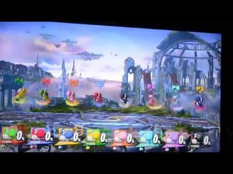 [OLD VID] [Super Smash Bros. for Wii U Glitch] Controlling 8 players with one controller