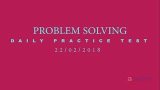 Crack NEET-2018 | Problem Solving - Daily Practice Test | 22nd Feb 2018 | Aspire Learning Company